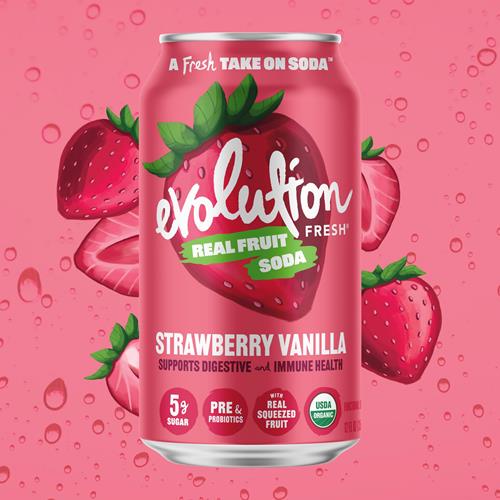 Evolution Fresh Organic Strawberry Vanilla Fruit Soda, 12 Fz