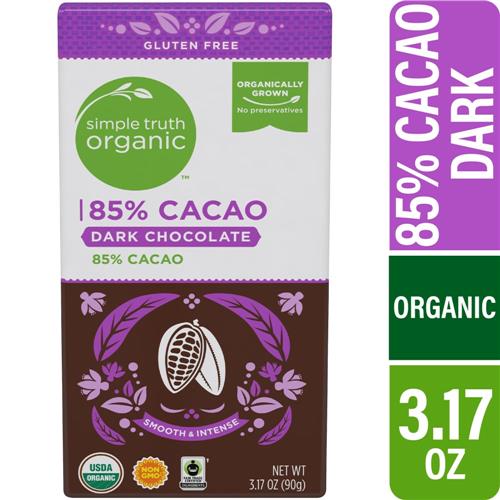 Simple Truth Organic 85% Cacao Fair Trade Dark Chocolate Bar 3.17 oz