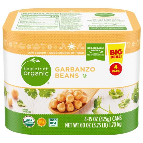 Simple Truth Organic Garbanzo Beans 4 ct / 15 oz