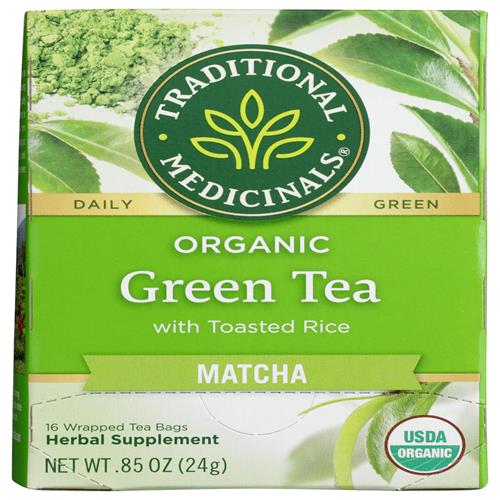 Traditional Medicinals, Tea Herbal Green Matcha Toasted Rice Organic, 16 Count