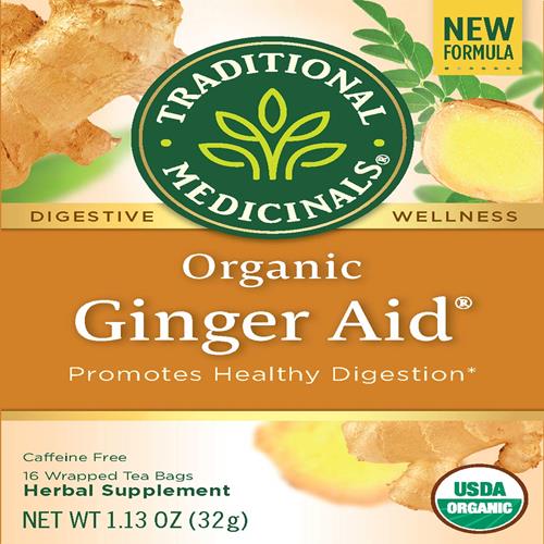 Traditional Medicinals Tea, Organic Ginger Aid, Promotes Healthy Digestion, 16 Tea Bags