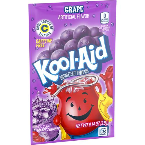 Kool-Aid Unsweetened Grape Powdered Drink Mix, 0.14 Oz. Packet