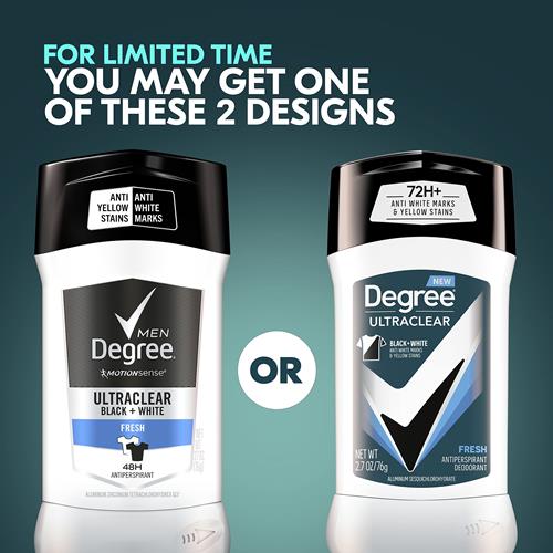 Degree Men Ultraclear Antiperspirant Deodorant Fresh 72-Hour Sweat & Odor Protection Antiperspirant For Men With Motionsense Technology 2.7 Oz