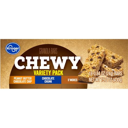 Kroger Chewy Granola Bars Variety Pack 18 ct