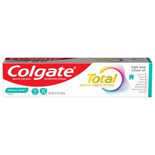Colgate Total Fresh Mint Stripe Toothpaste, Mint Gel Toothpaste, 5.1 Oz Tube