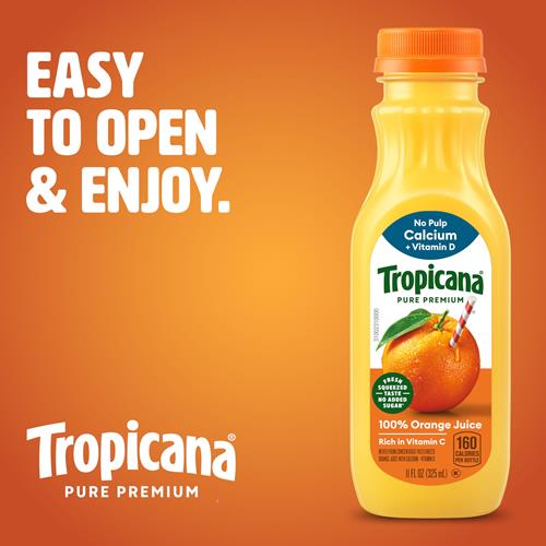 Tropicana Pure Premium 100% Orange Juice Original, Calcium + Vitamin D, 11 Fl Oz Bottle