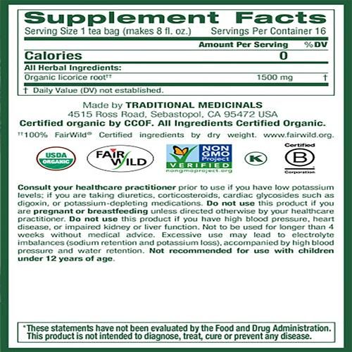 Traditional Medicinals Organic Licorice Root Herbal Tea, 16 Count