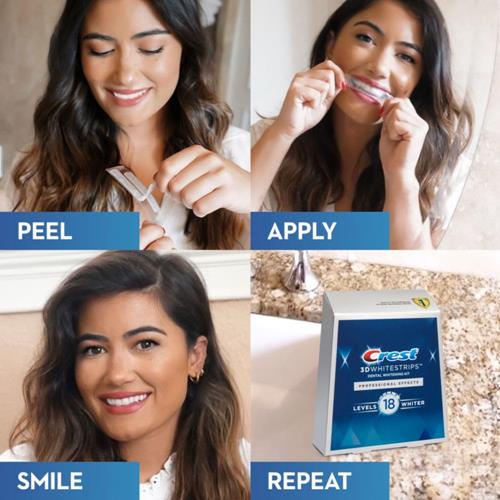 Crest 3D No Slip Whitestrips Professional Effects Teeth Whitening Kit 20 Ea