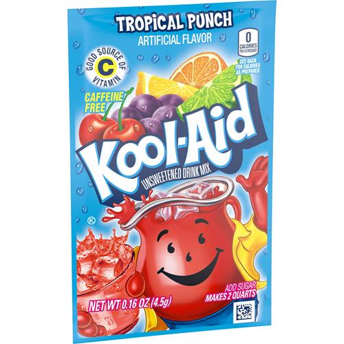 Kool-Aid Unsweetened Tropical Punch Powdered Drink Mix, 0.16 Oz. Packet