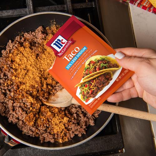 Mccormick Taco Seasoning Mix, 30% Less Sodium, No Msg Added, No Artificial Flavors, For Tacos, Nachos, Fajitas And More, 1 Oz