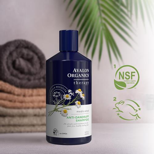 Avalon Organics Therapy Medicated Anti-Dandruff Shampoo For Soft, Flake-Free Hair, 14 Fluid Ounces