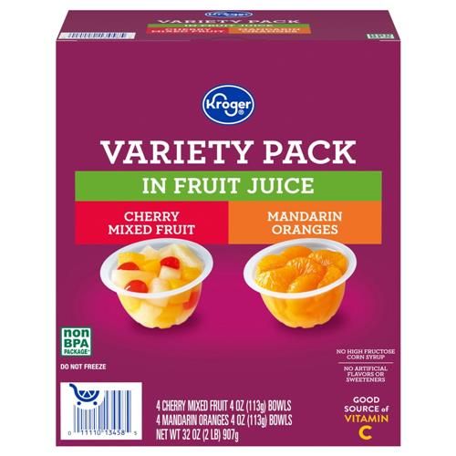 Kroger Fruit Cups Two Flavor Variety Pack 8 pk / 4 oz