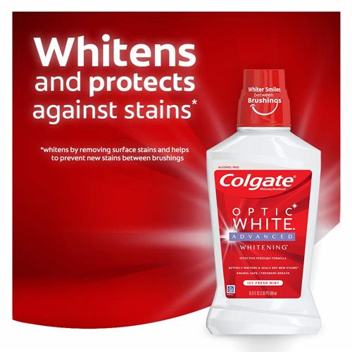 Colgate Optic White Whitening Mouthwash, Fresh Mint - 946Ml, 32 Fluid Ounces