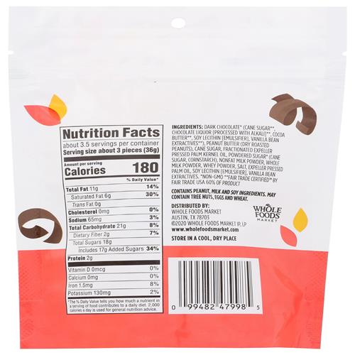 Whole Foods Market Mini Dark Chocolate Peanut Butter Cups, 4.7 Ounce