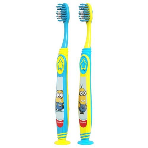 Colgate Kids Toothbrush With Suction Cup, Extra Soft - Minions (2 Count)