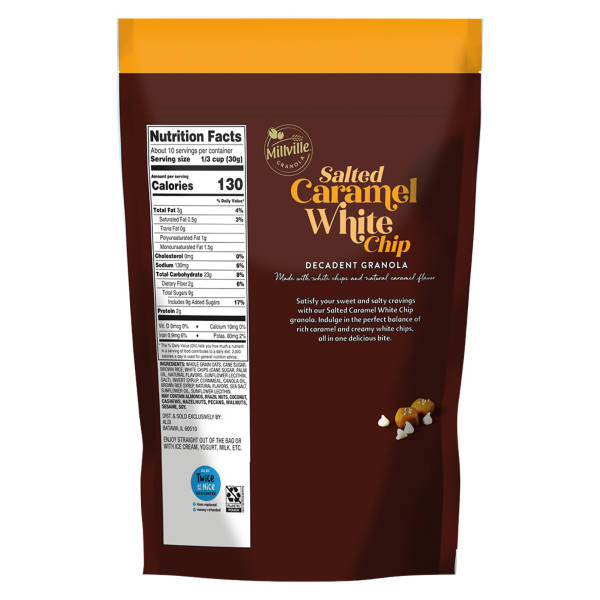 Millville Gluten Free Salted Caramel Flavored White Chip Granola, 11 oz