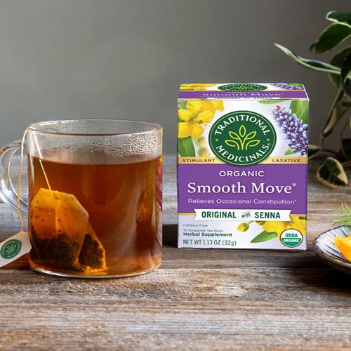 Traditional Medicinals Organic Smooth Move Herbal Stimulant Laxative Wrapped Tea Bags, 16 Count (Pack Of 1)