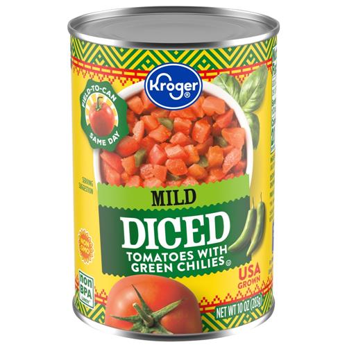 Kroger Mild Diced Tomatoes with Green Chilies 10 oz