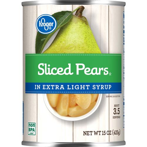 Kroger Canned Pear Slices in Extra Light Syrup 15 oz