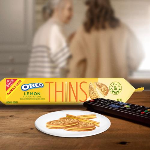 Oreo Thins Lemon Creme Sandwich Cookies, Family Size, 11.78 Oz