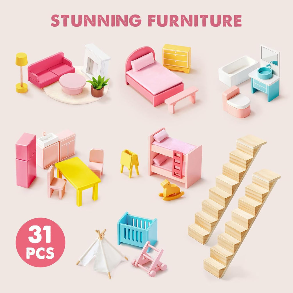 Tiny Land® Sweetwood Dollhouse without Dolls