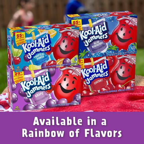 Kool-Aid Jammers Grape Flavored Drink, 10 Ct Box, 6 Fl Oz Pouches
