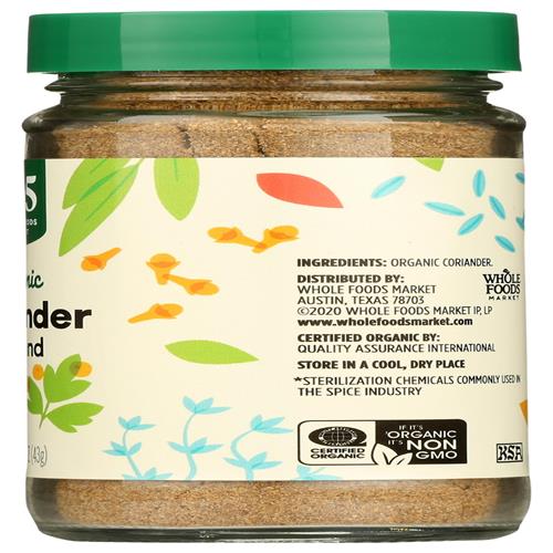 Whole Foods Market, Organic Coriander Ground, 1.52 Oz