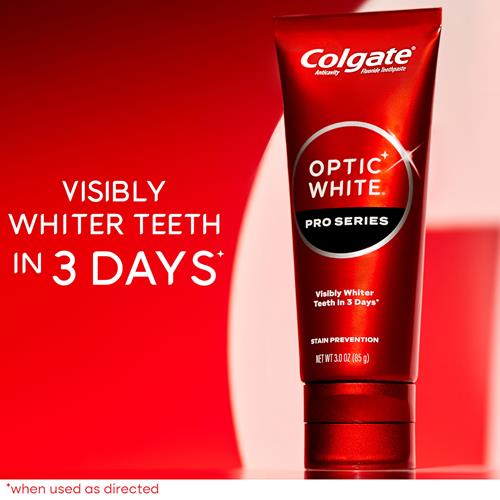 Colgate Optic White Pro Series Whitening Toothpaste With 5% Hydrogen Peroxide, Stain Prevention, 3 Oz Tube, 2 Pack