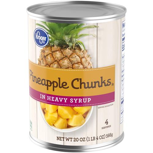 Kroger Canned Pineapple Chunks in Heavy Syrup 20 oz