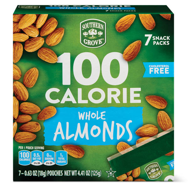 Southern Grove 100 Calorie Whole Almonds Snack Pack, 4.41 oz