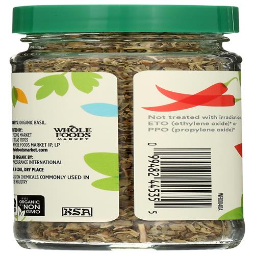 Whole Foods Market, Organic Basil , 0.46