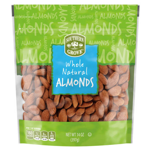 Southern Grove Unsalted Whole Almonds, 14 oz