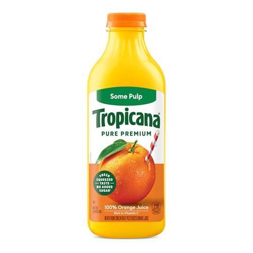 Tropicana Pure Premium 100% Orange Juice Original, Some Pulp, No Sugar Added, 46 Fl Oz