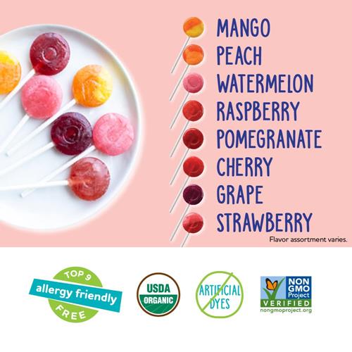 Yumearth Organic Pops Variety Pack, 40 Fruit Flavored Favorites Lollipops, Allergy Friendly, Gluten Free, Non-Gmo, Vegan, No Artificial Flavors Or Dyes
