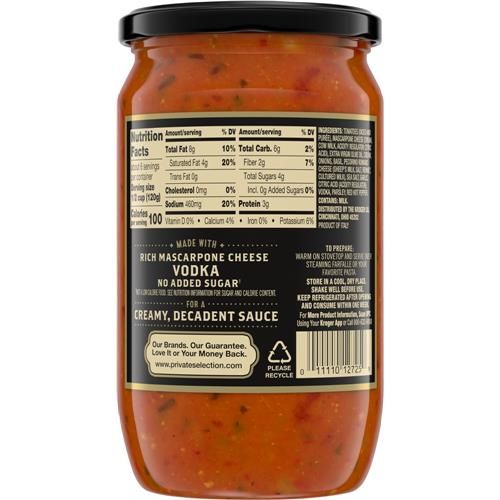 Private Selection Mascarpone Vodka Pasta Sauce 24 oz