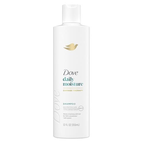 Dove Damage Therapy Shampoo Daily Moisture For Dry Hair With Bio-Protein Care Technology And Hyaluronic Serum 12 Fl Oz
