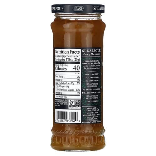 St Dalfour Orange Mermelade French Fruit Spread (10 Oz) | Artisanal Recipe | 100% From Fruit | No Synthetic Nitrates Or Nitrites | Naturally Sweetened