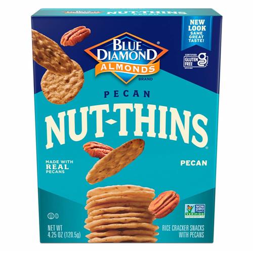 Blue Diamond Almonds, Pecan Thins Gluten Free Cracker Crisps Perfect For Snacking, 4.25 Oz