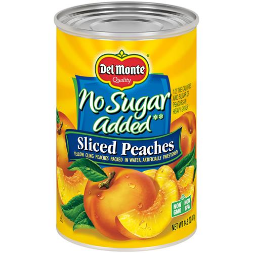 Del Monte Canned Sliced Peaches In Sweet Water, No Sugar Added, 14.5 Ounce