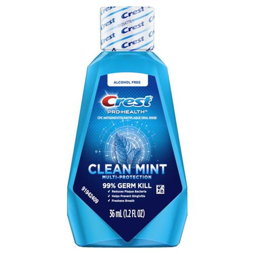 Crest Pro-Health Mouthwash, Alcohol Free, Multi-Protection Clean Mint, 1.2 Fl Oz