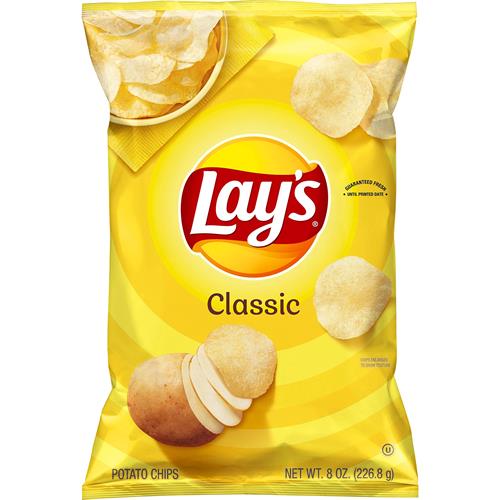 Lays Potato Chips Classic Flavor Bag, 8 Oz