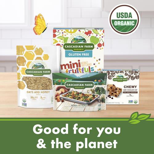 Cascadian Farm Organic Granola, Oats And Honey Cereal, Resealable Pouch, 11 Oz