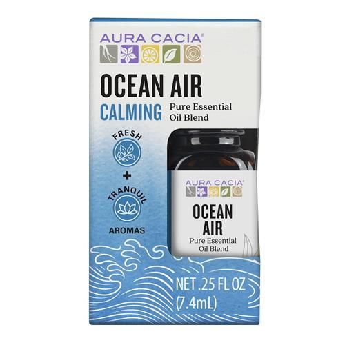 Aura Cacia Ocean Air Essential Oil Blend, Boxed 0.25 Fl. Oz. - Light Aroma, No Synthetic Fragrances
