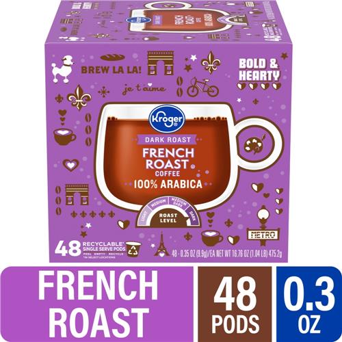 Kroger Dark Roast French Roast Coffee Pods 48 ct