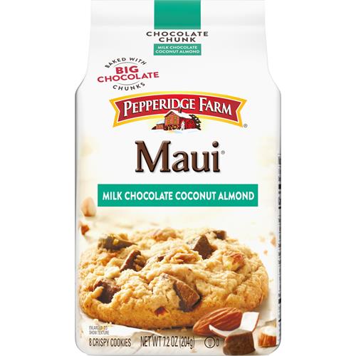 Pepperidge Farm Maui Crispy Milk Chocolate Coconut Almond Cookies, 7.2 Oz. Bag