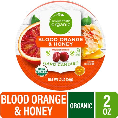 Simple Truth Organic Blood Orange & Honey Hard Candies 2 oz
