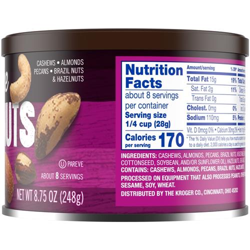 Kroger Deluxe Sea Salted Mixed Nuts 8.75 oz
