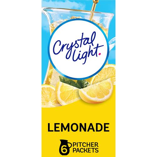Crystal Light Lemonade Naturally Flavored Powdered Drink Mix, 6 Ct Pitcher Packets
