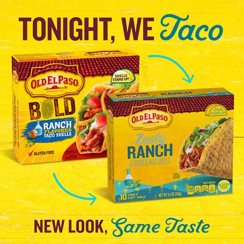 Old El Paso Stand ‘N Stuff Taco Shells, Zesty Ranch Flavored, Gluten Free Crunchy Corn Taco Shells, 10 Count, 5.4 Oz