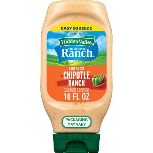 Hidden Valley Southwest Chipotle Ranch Condiment And Dressing, Easy Squeeze Bottle, 16 Fl Oz (Package May Vary)